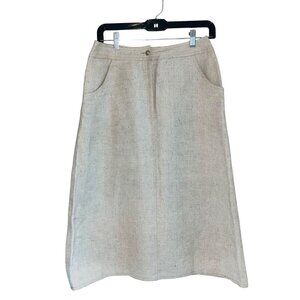 Bill Atkinson Vintage Womens Skirt Size 10 Beige A Line Midi Pockets Classic